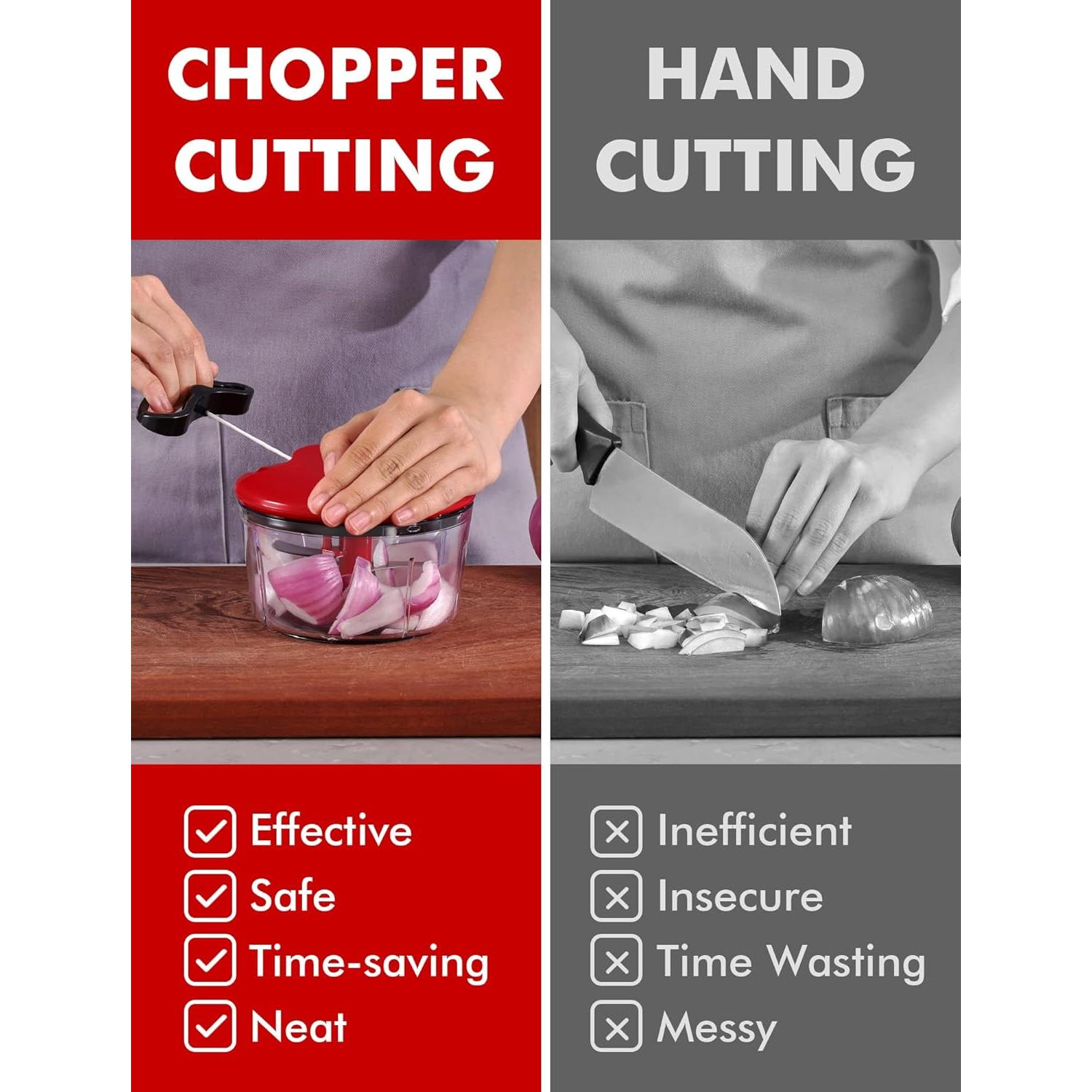 Picador de Alimentos Manual GDL-329 0.6L Acero Inoxidable