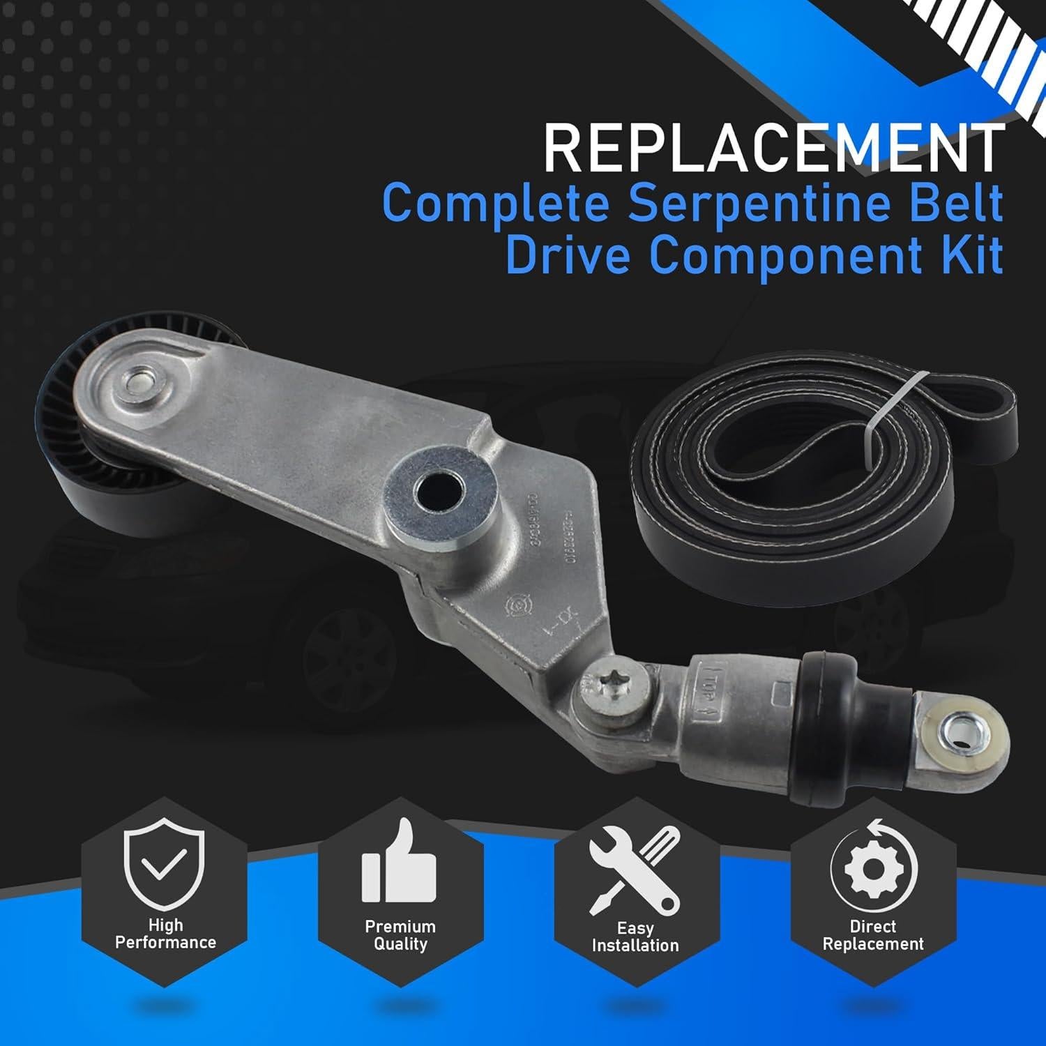 Kit de Correa Serpentina YzusGomumu 38286 para Toyota Corolla