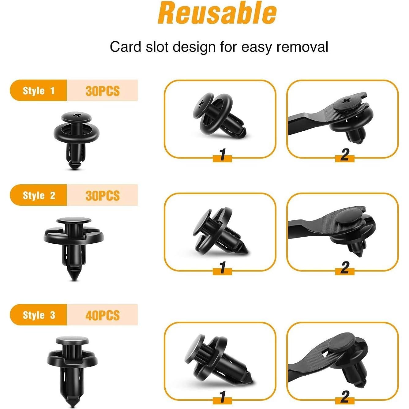 GOOACC 100 Sujetadores Tipo Empuje para Subaru GRC-80