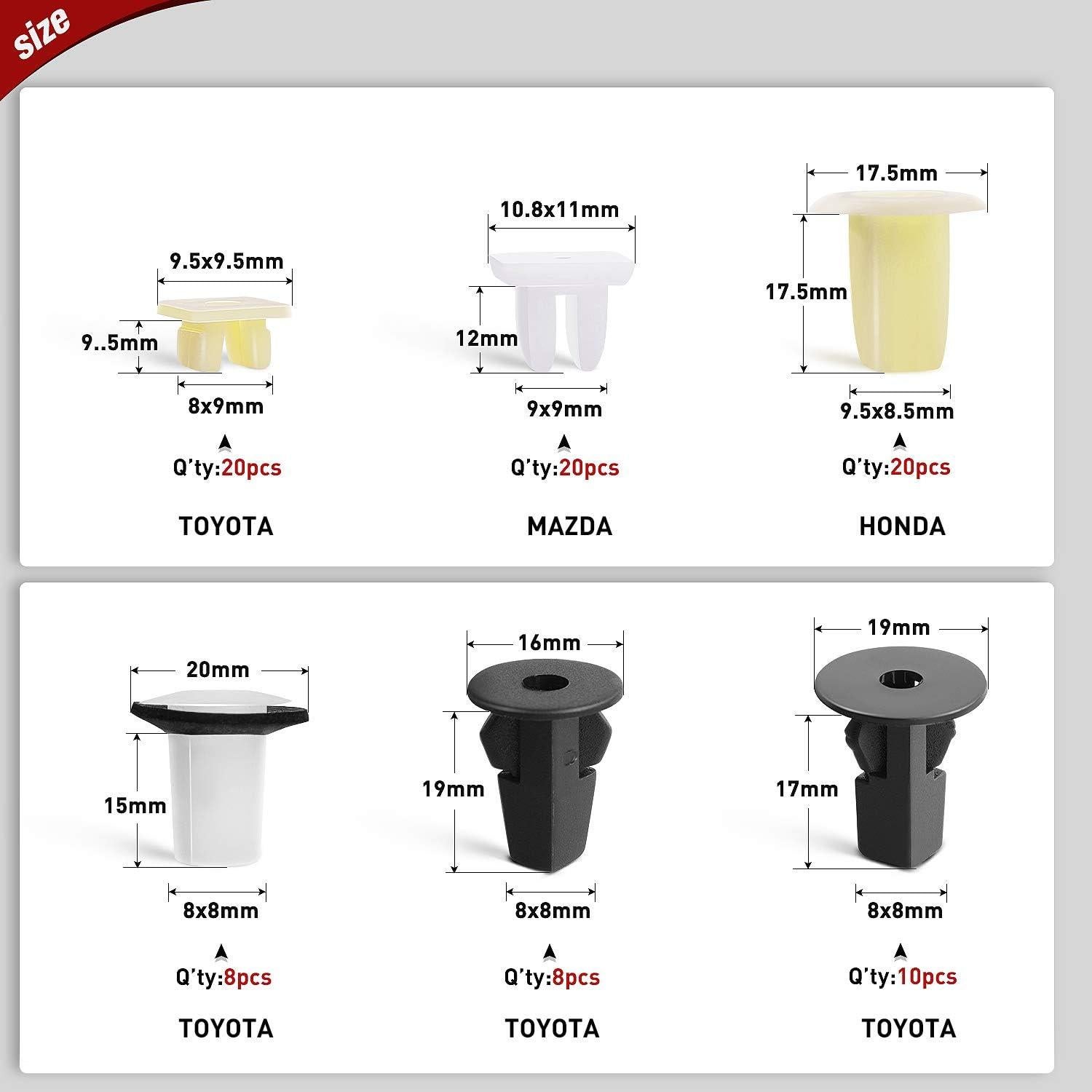 Kit de Clips de Retención Nilight 166 Piezas para Automóviles