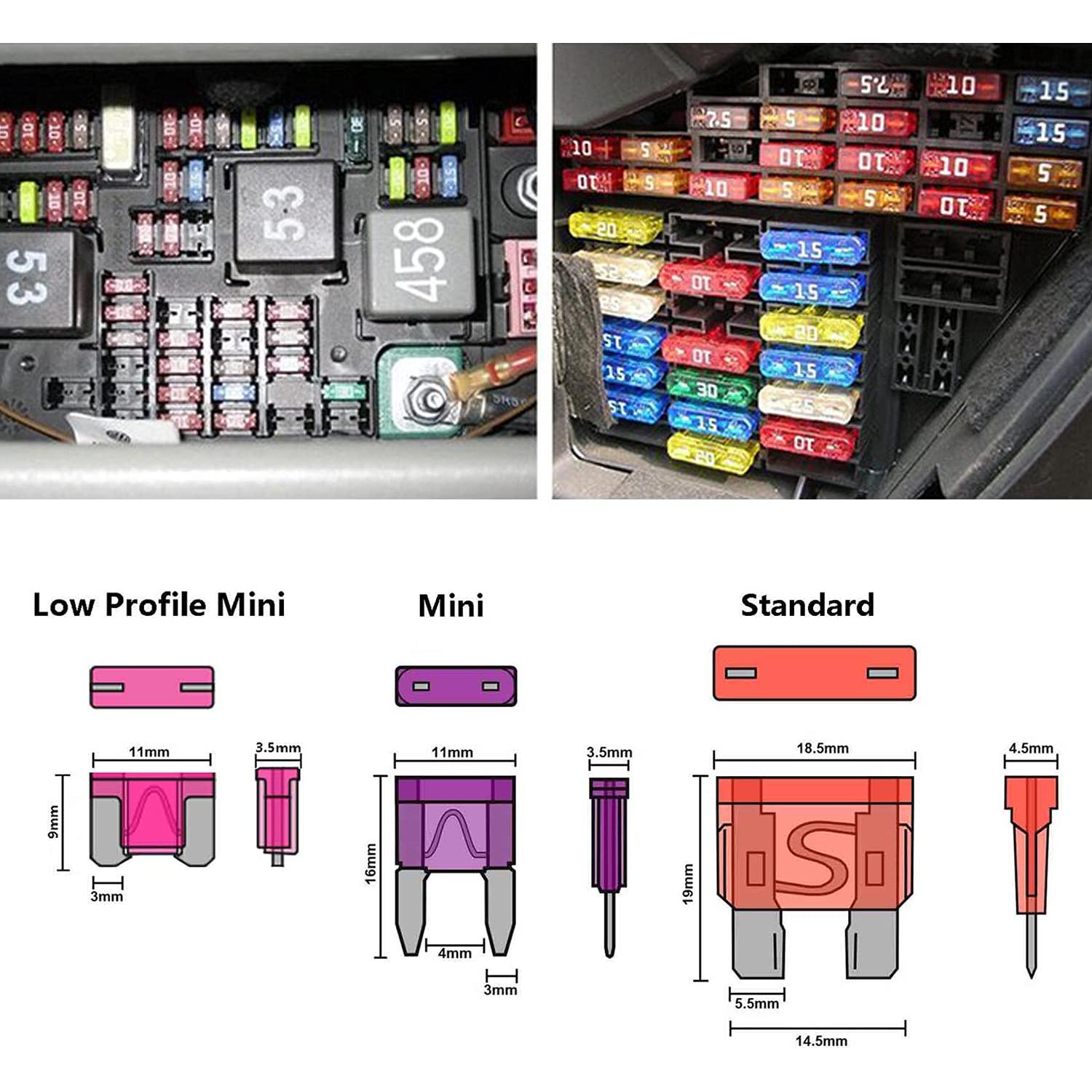Kit de Fusibles para Automóvil Qizpcer 282 Piezas 2A-40A