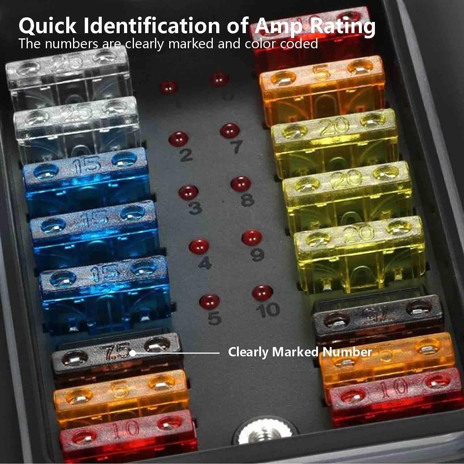 Kit de Fusibles para Automóvil Qizpcer 282 Piezas 2A-40A