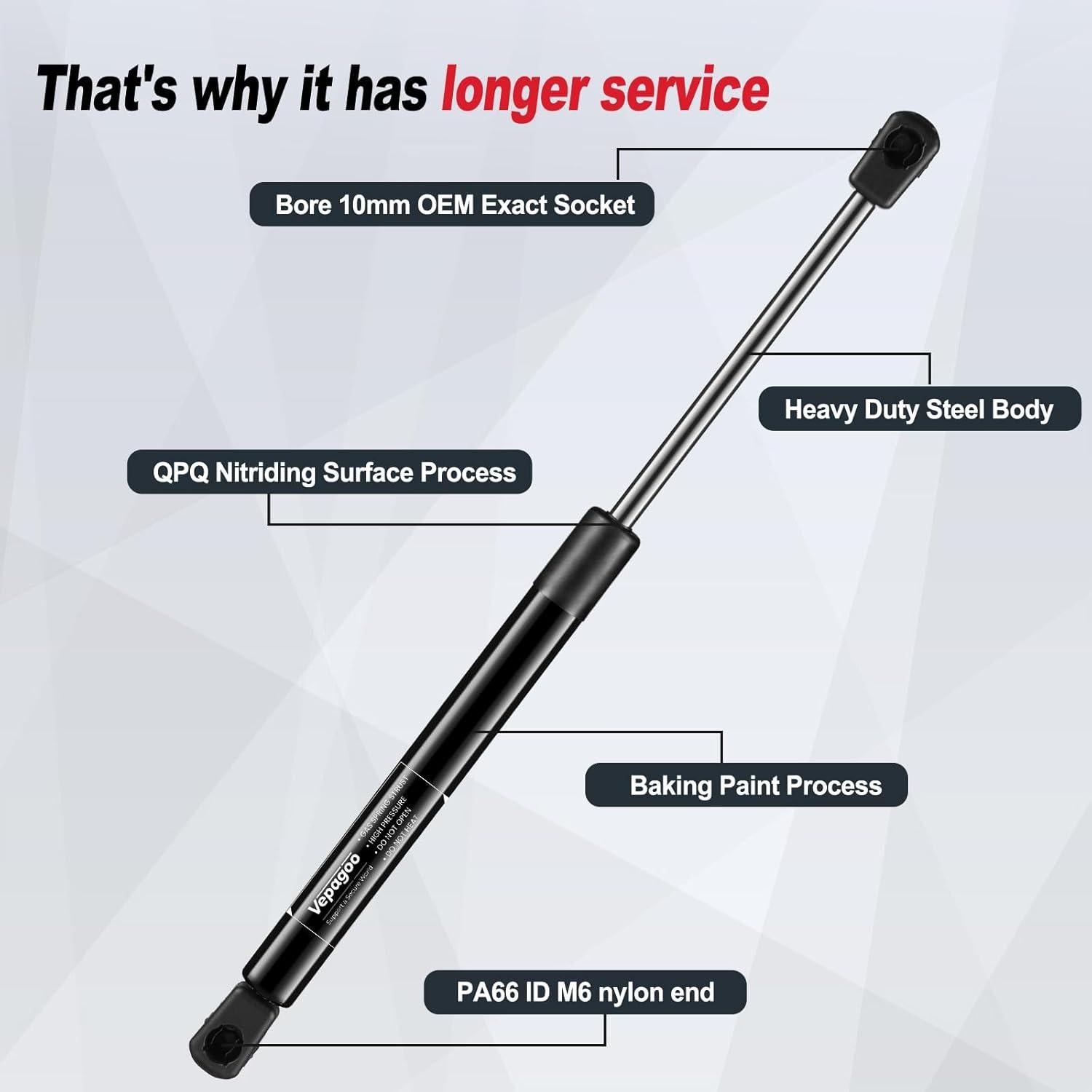 Amortiguadores de Capó Delantero Vepagoo PM9042 Toyota Solara 2004-2008