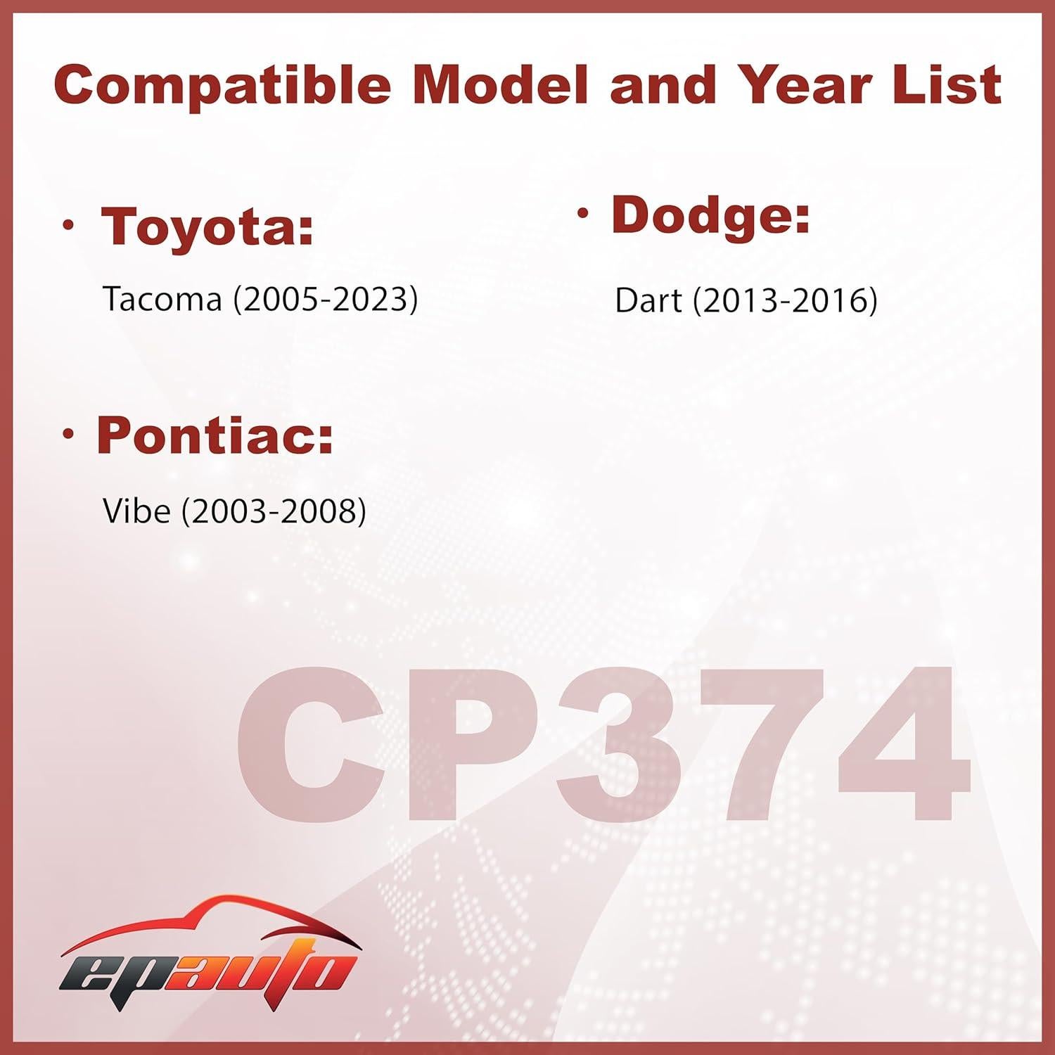 Filtro de Aire de Cabina EPAuto CP374 para Toyota, Dodge y Pontiac