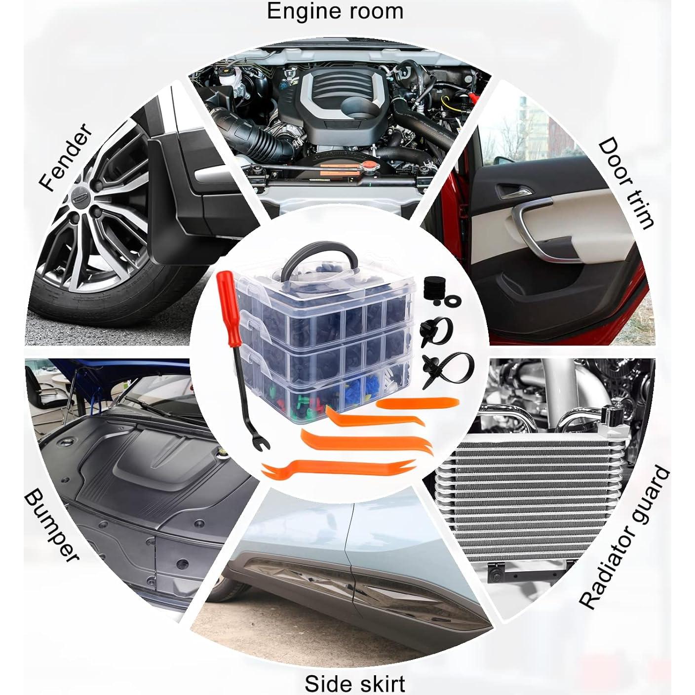 Kit de Clips de Retención 835 Piezas GLK para Automóviles