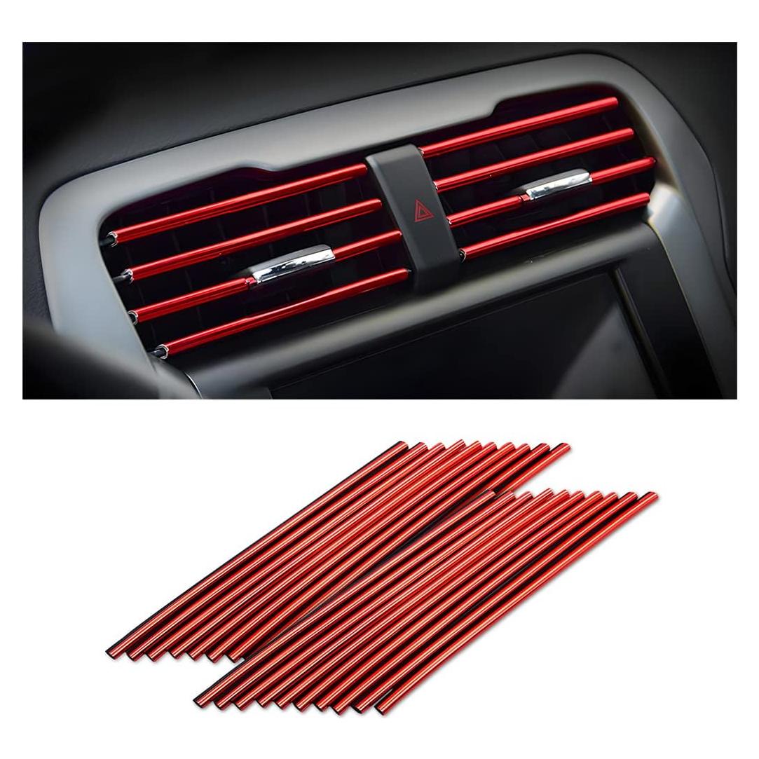 20 Piezas Tira Decorativa para Salida de Aire 8sanlione Rojo