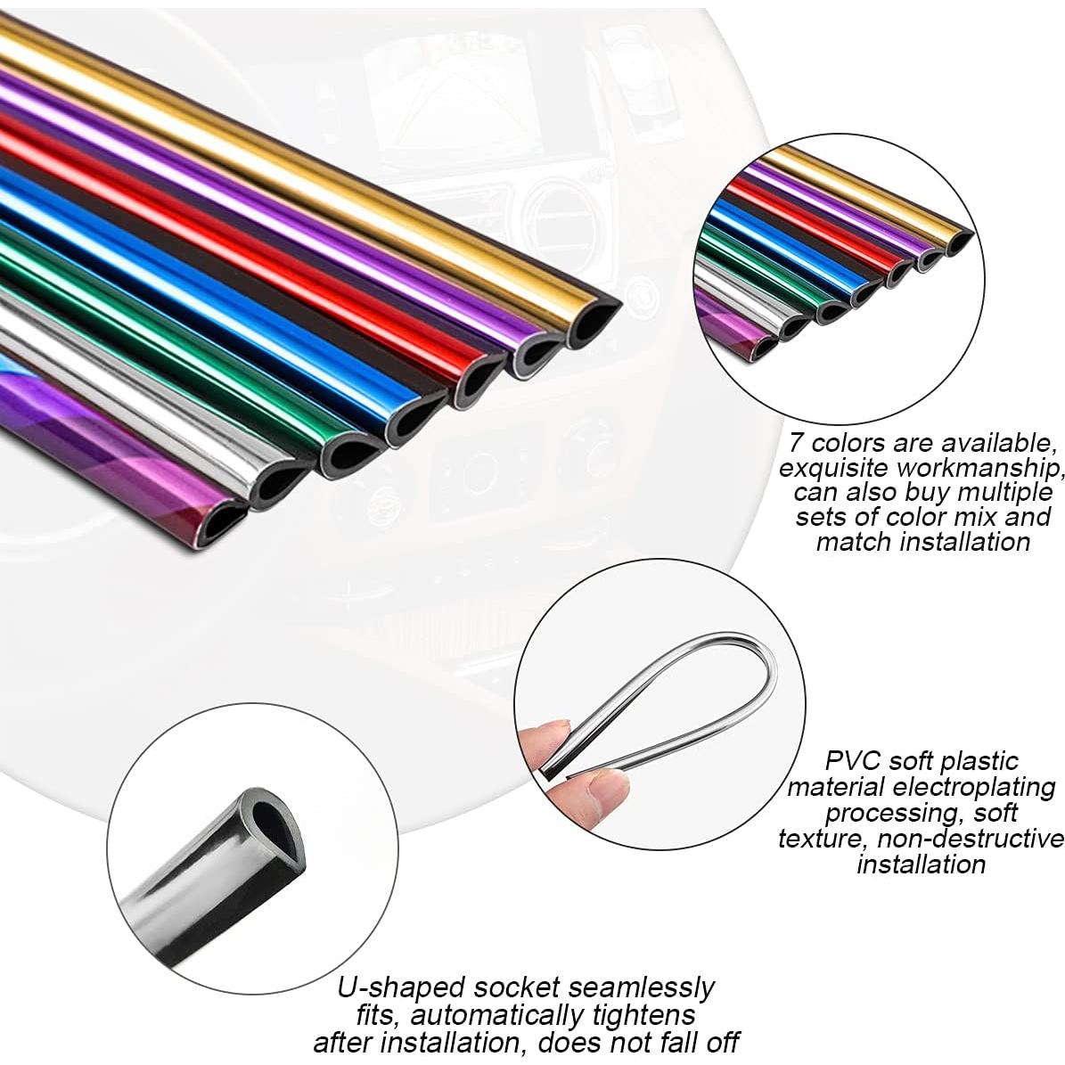 20 Piezas Tira Decorativa para Salida de Aire 8sanlione Rojo