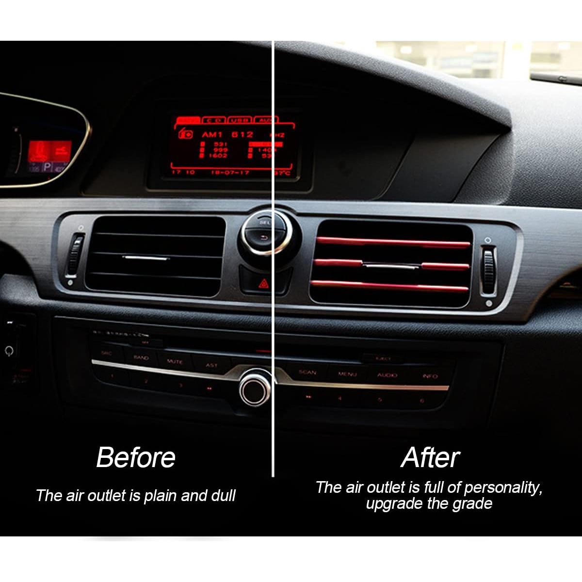 20 Piezas Tira Decorativa para Salida de Aire 8sanlione Rojo