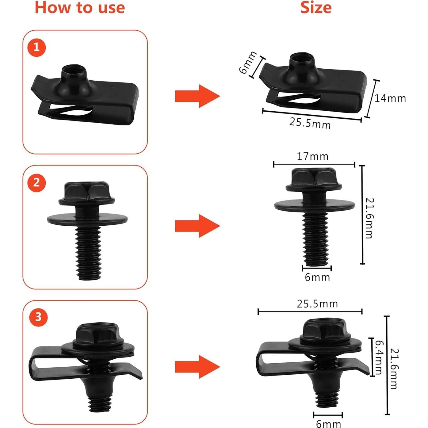 Kit de Clips de Retención para Auto UNENDA 1045 Piezas