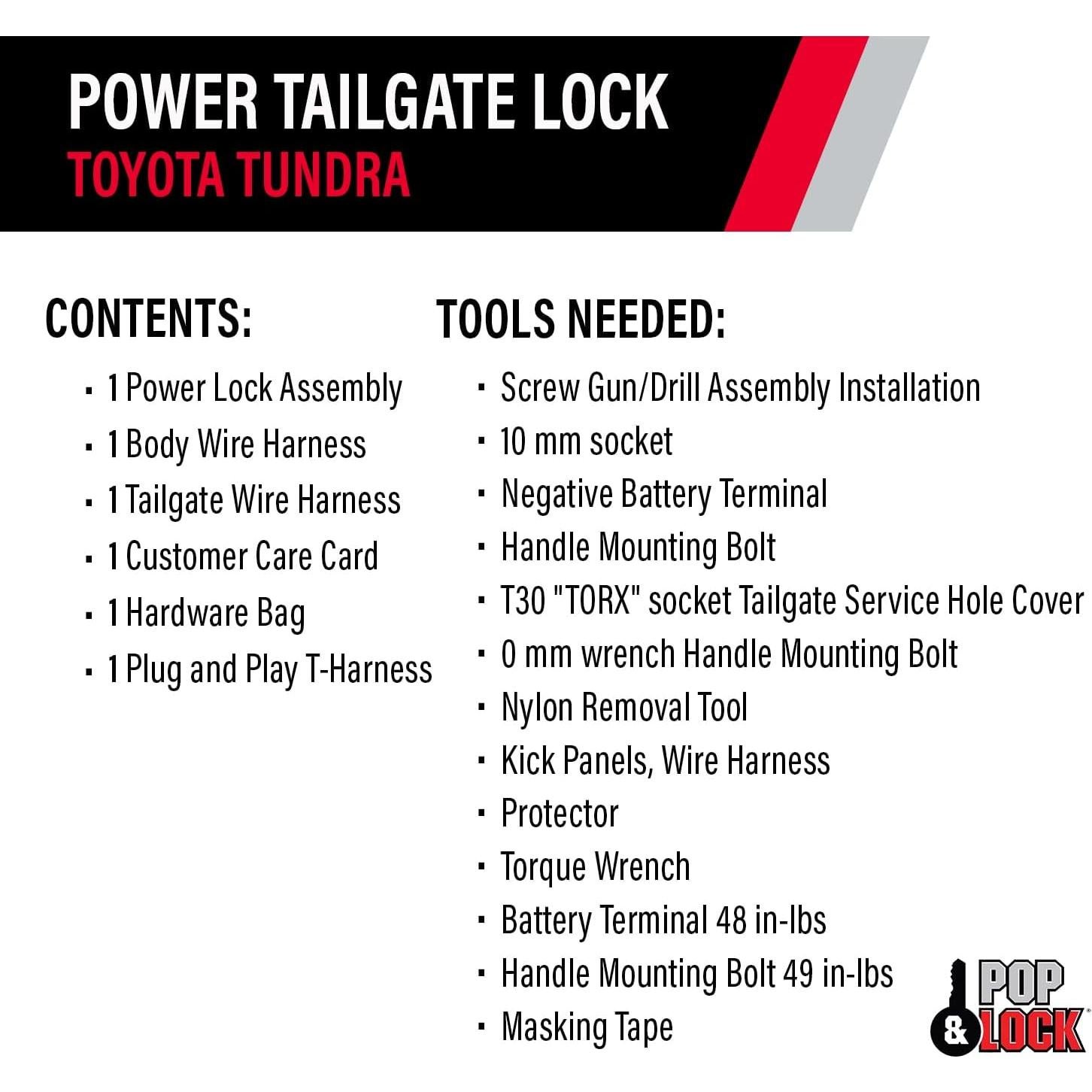 Cerradura Eléctrica Pop & Lock PL8547TUN para Toyota Tundra 2016-2021