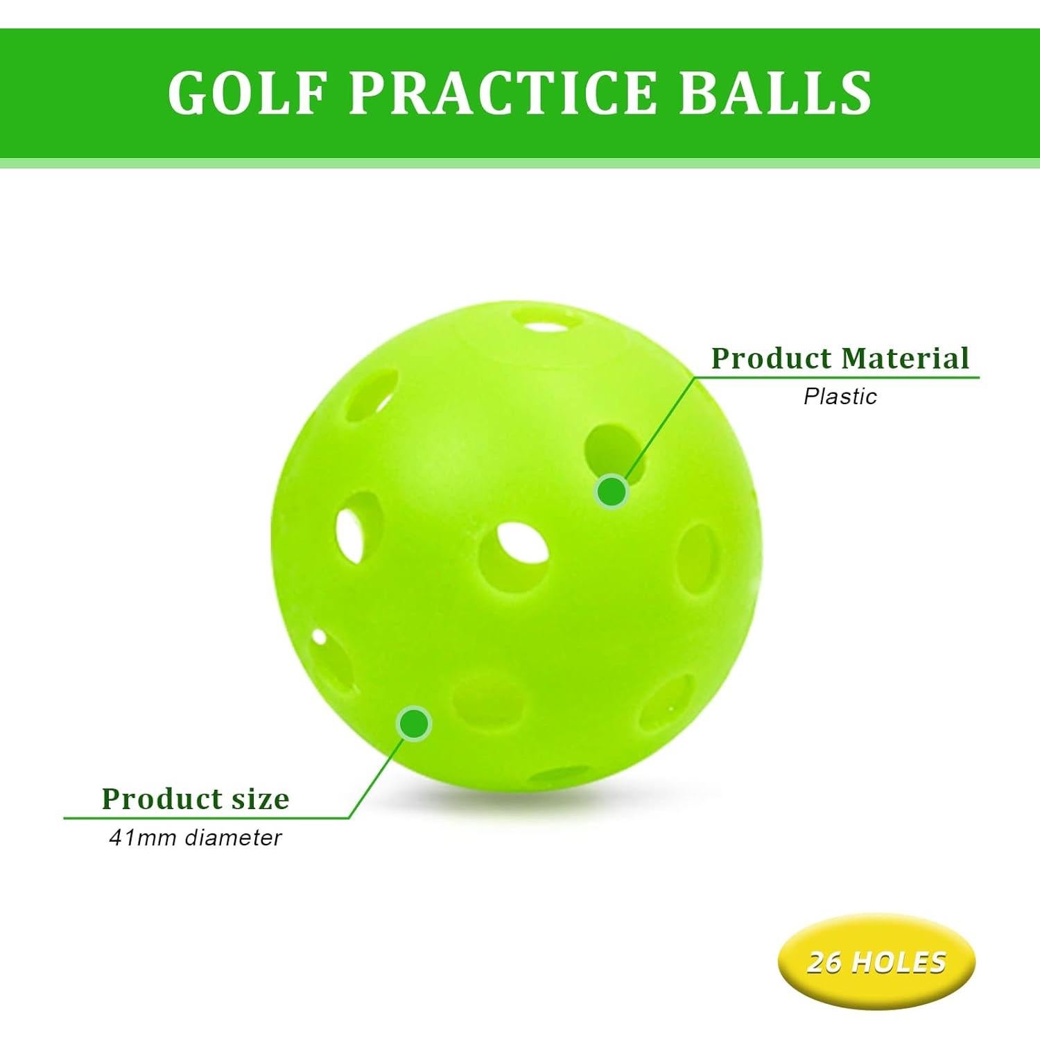 Pelotas de Golf Bac-kitchen 50 Piezas Práctica Interior