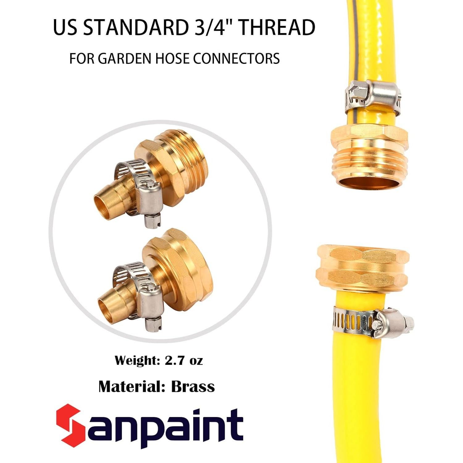 Kit de Conector de Manguera Sanpaint 1/2" con Abrazaderas