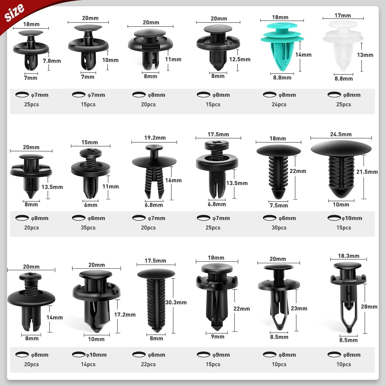 Kit 820 Piezas Clips Retención Nilight + Removedor Automóvil