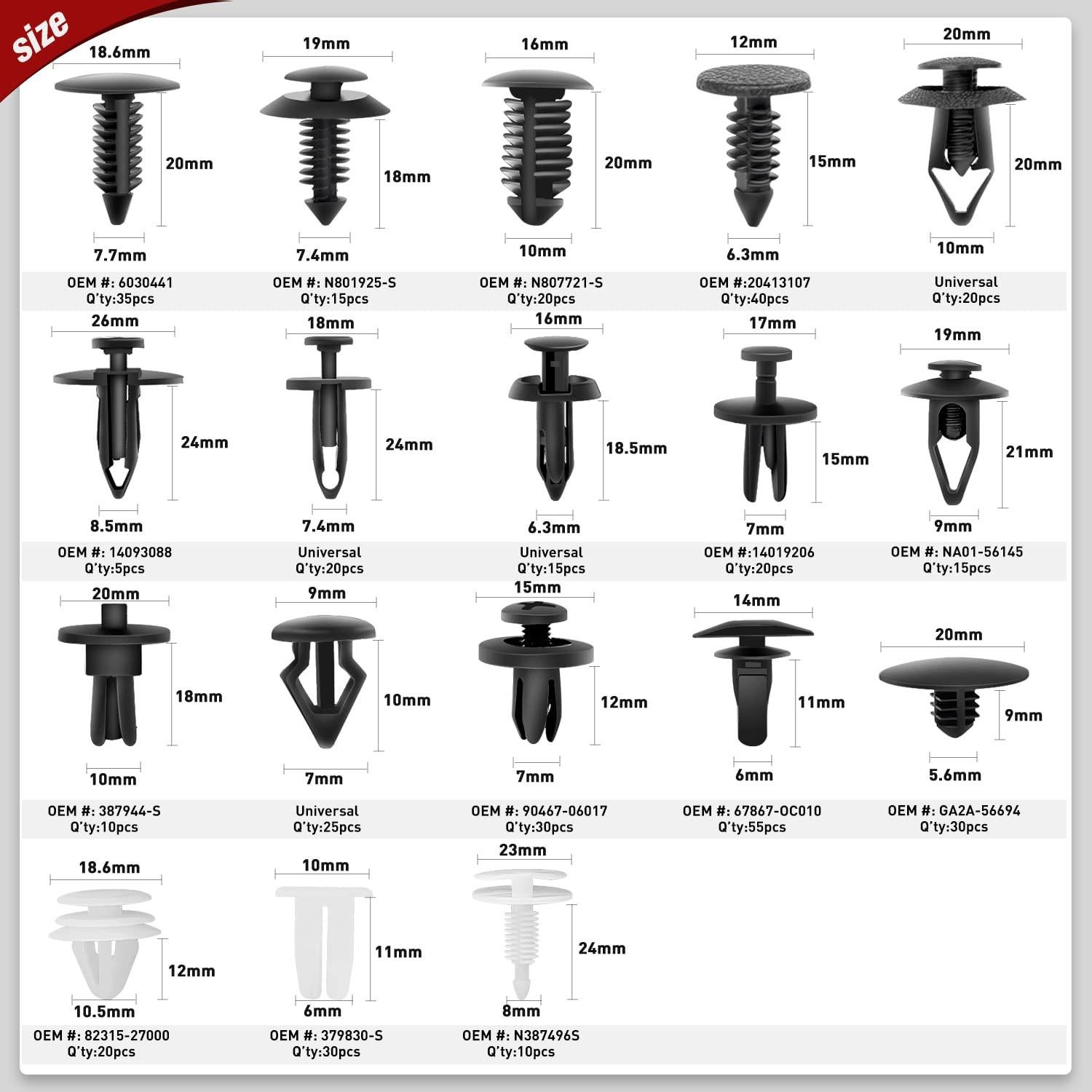 Kit 820 Piezas Clips Retención Nilight + Removedor Automóvil