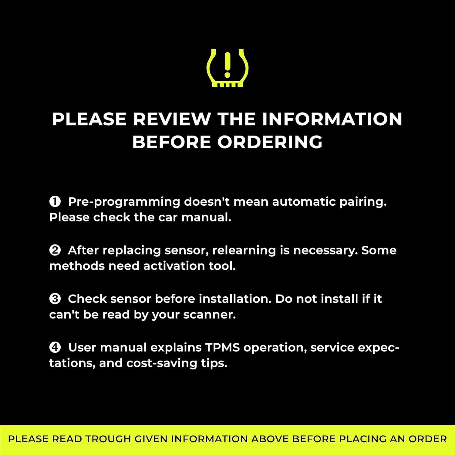 Sensor de Presión Neumáticos TPMS GULLER PA-6020-4 4-Pack
