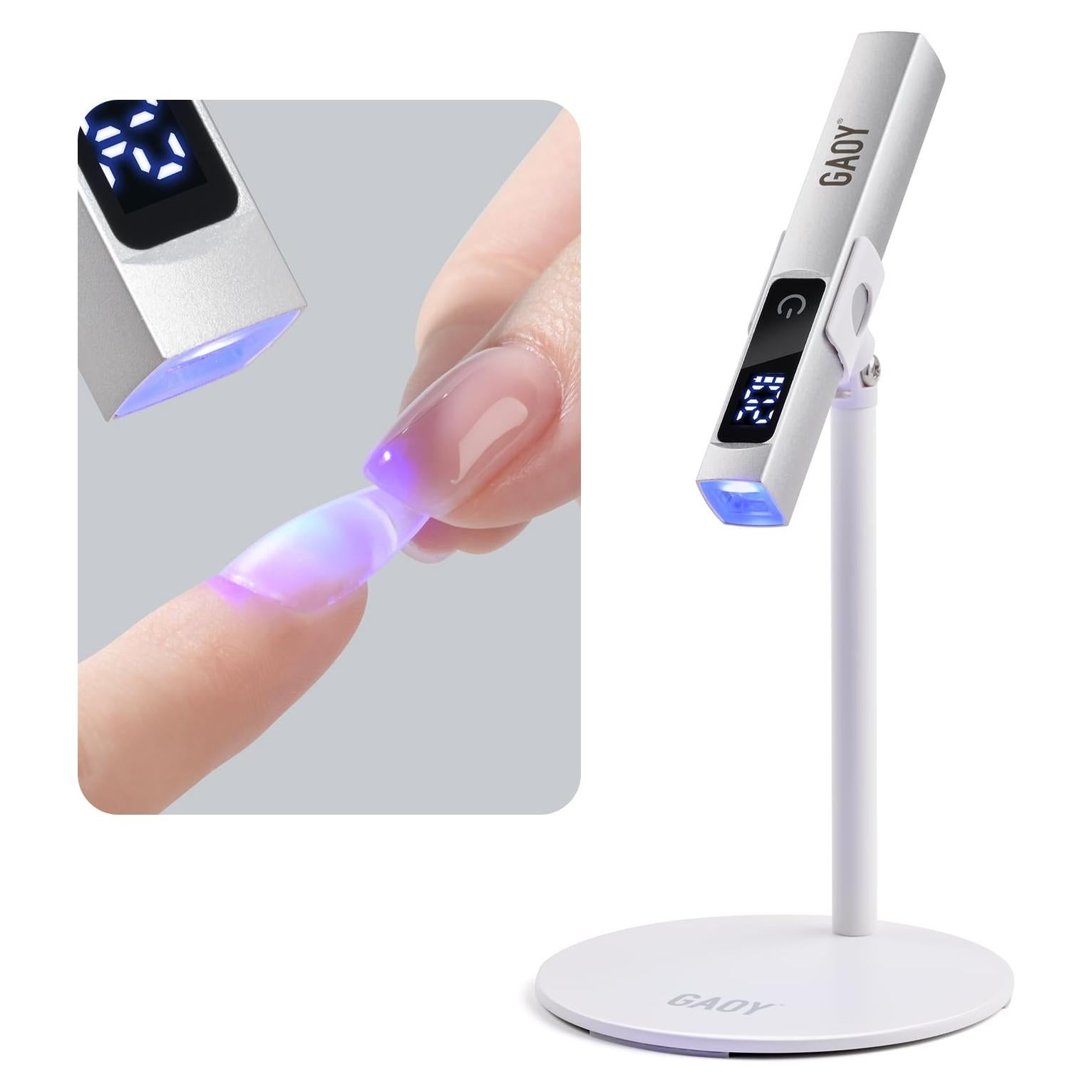 Lámpara UV Inalámbrica GAOY L201 para Uñas de Gel Plata Mate
