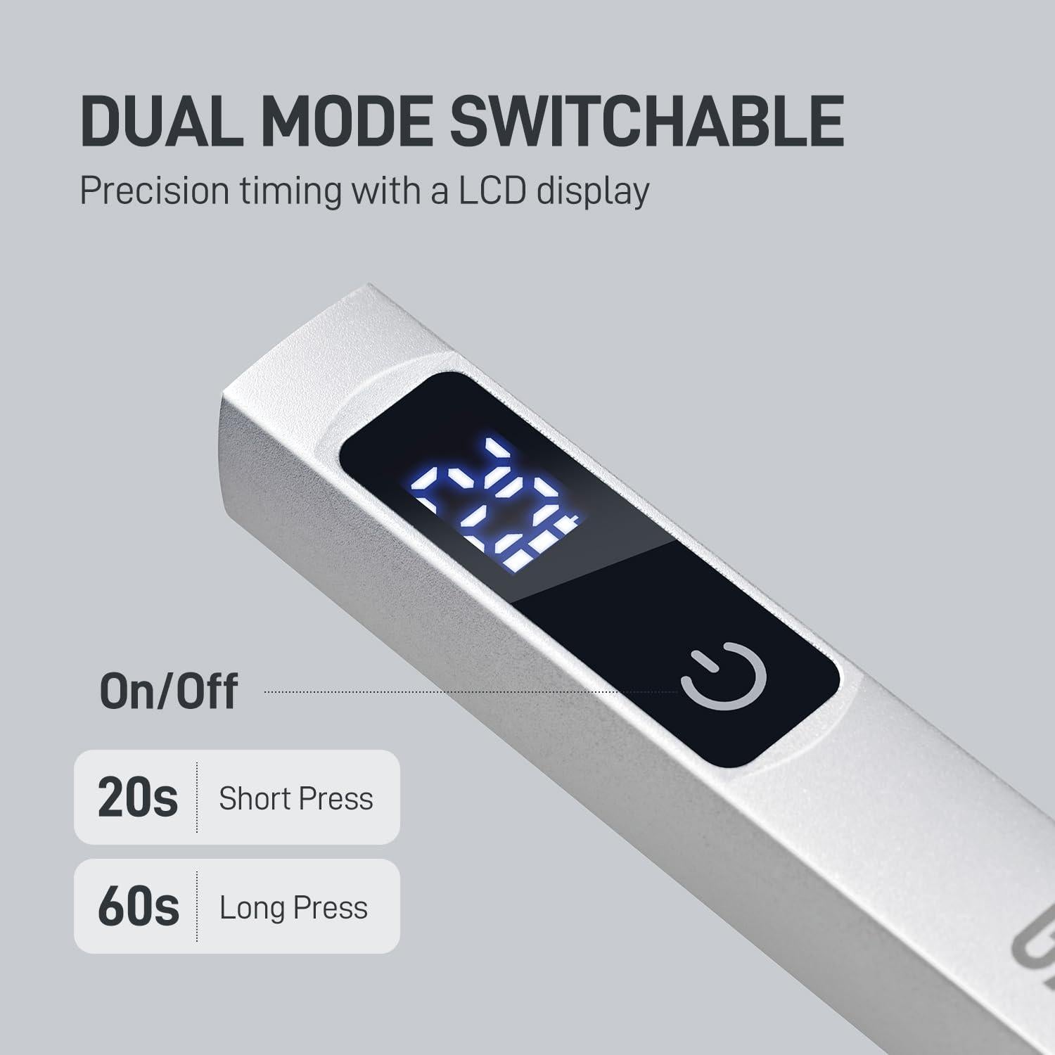 Lámpara UV Inalámbrica GAOY L201 para Uñas de Gel Plata Mate