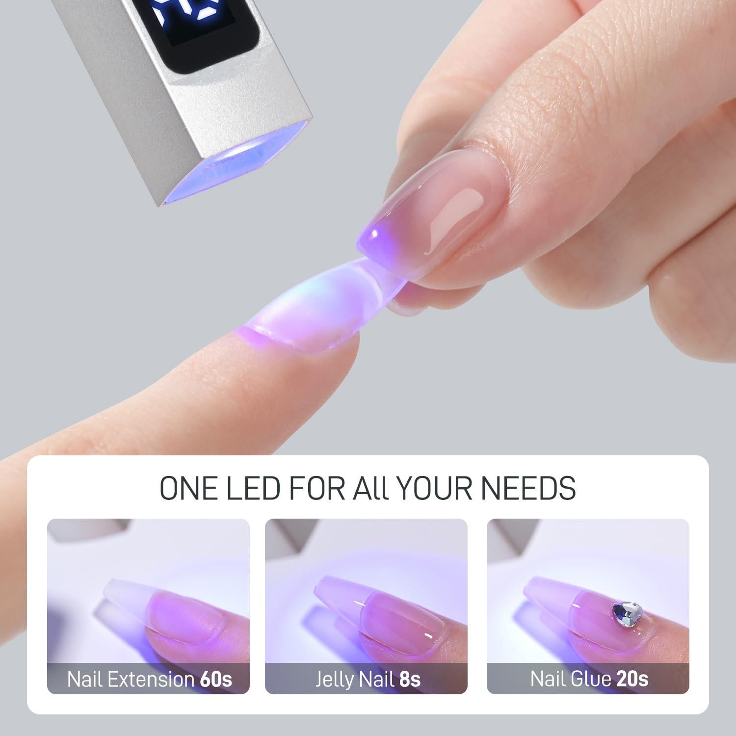 Lámpara UV Inalámbrica GAOY L201 para Uñas de Gel Plata Mate