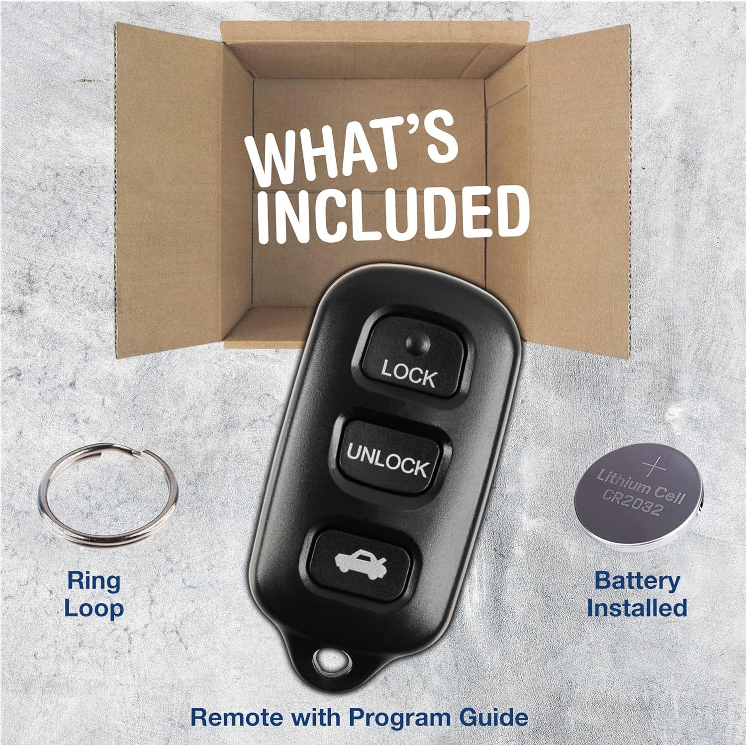 Llave Remota KeylessOption para Toyota Camry Sienna 3 Botones