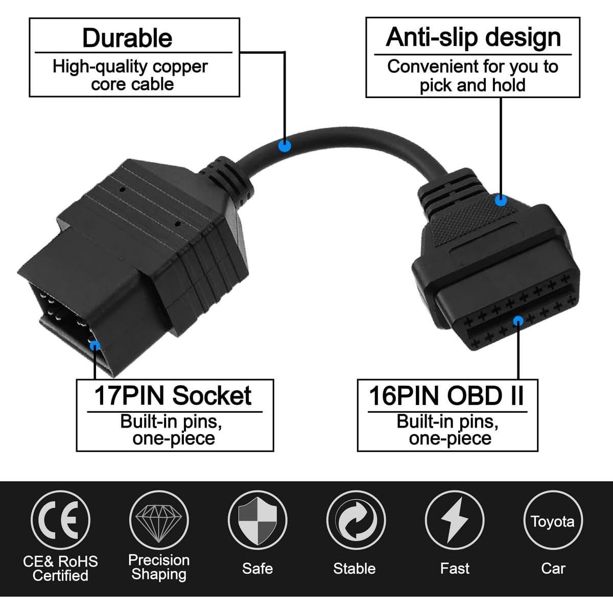 Adaptador OBD GOLITON 17 pines a 16 pines para Toyota