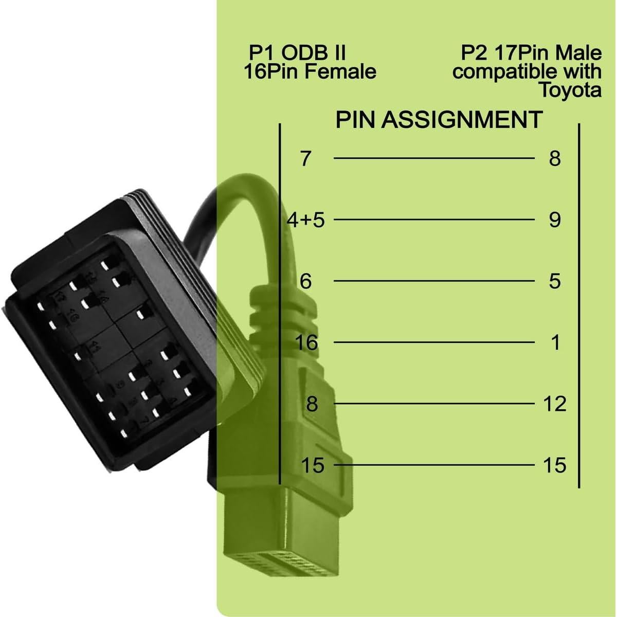 Adaptador OBD GOLITON 17 pines a 16 pines para Toyota