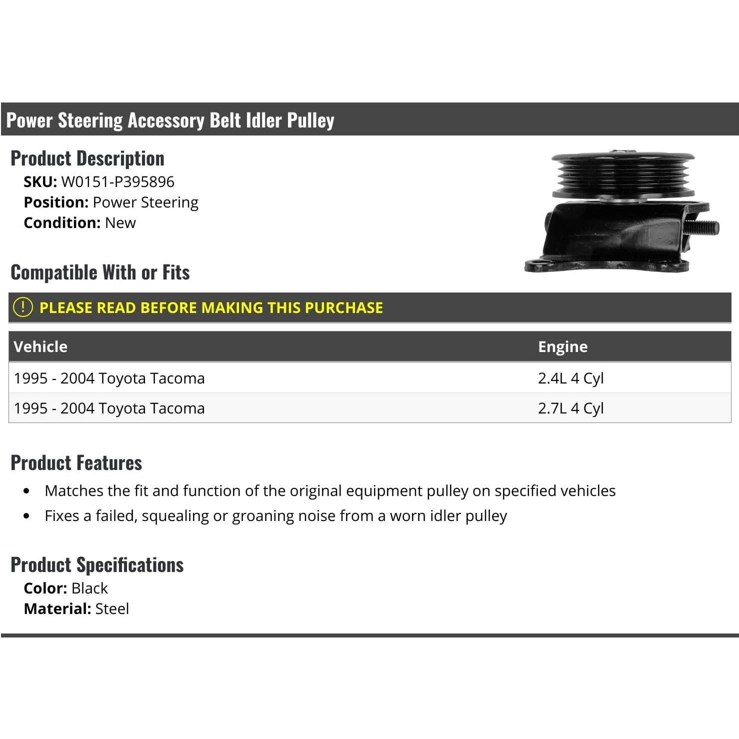 Polea tensora dirección asistida Toyota Tacoma 1995-2004