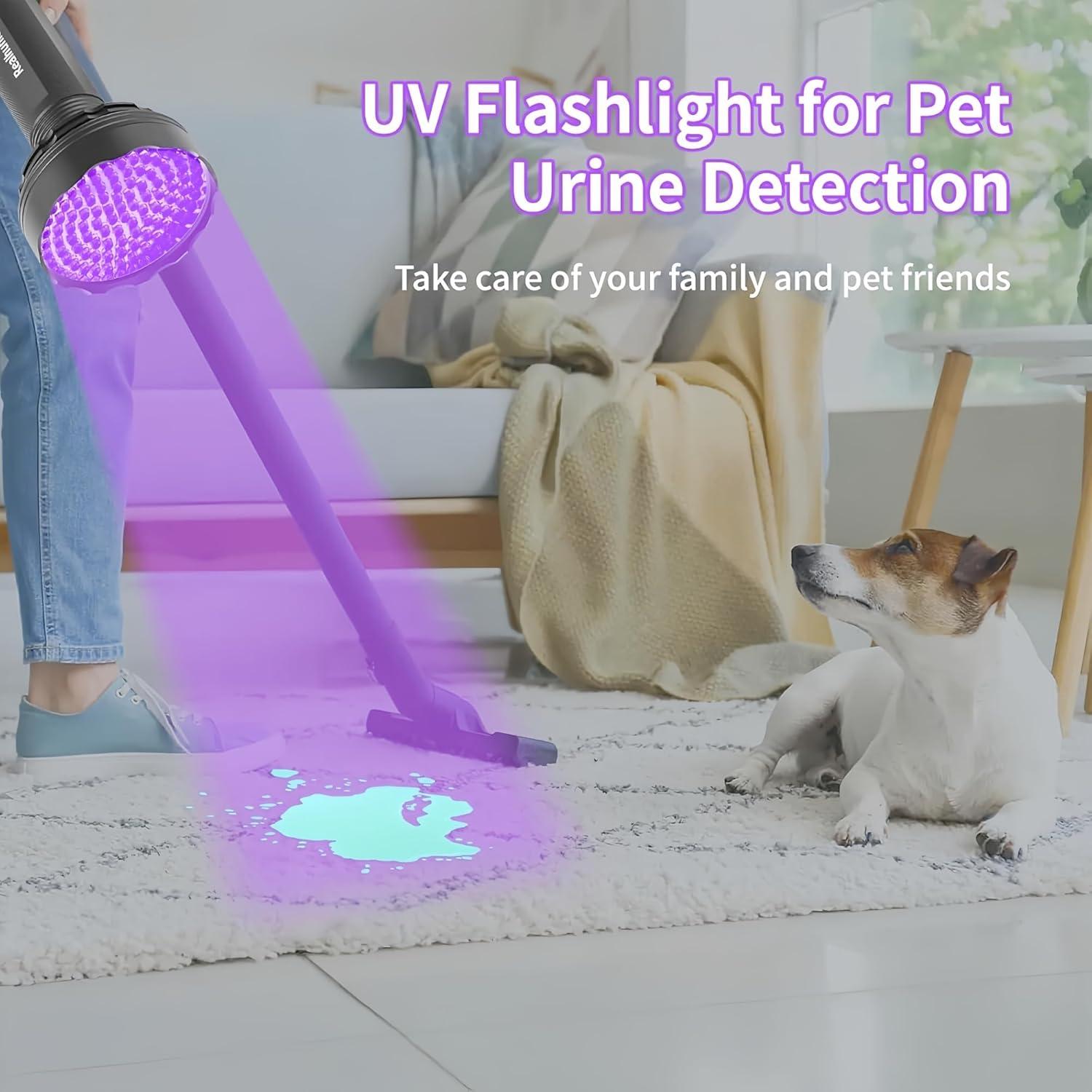 Linterna UV Luz Negra Realhunlee 100 LED 20h 200 Lúmenes