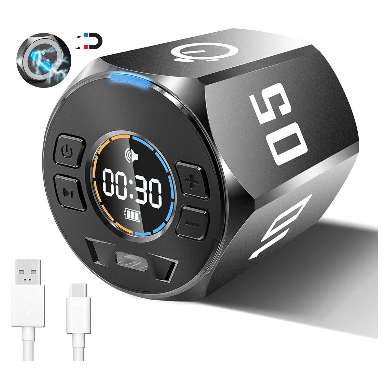 Temporizador Pomodoro Digital TAOPE Negro, 5 Modos, Silencioso