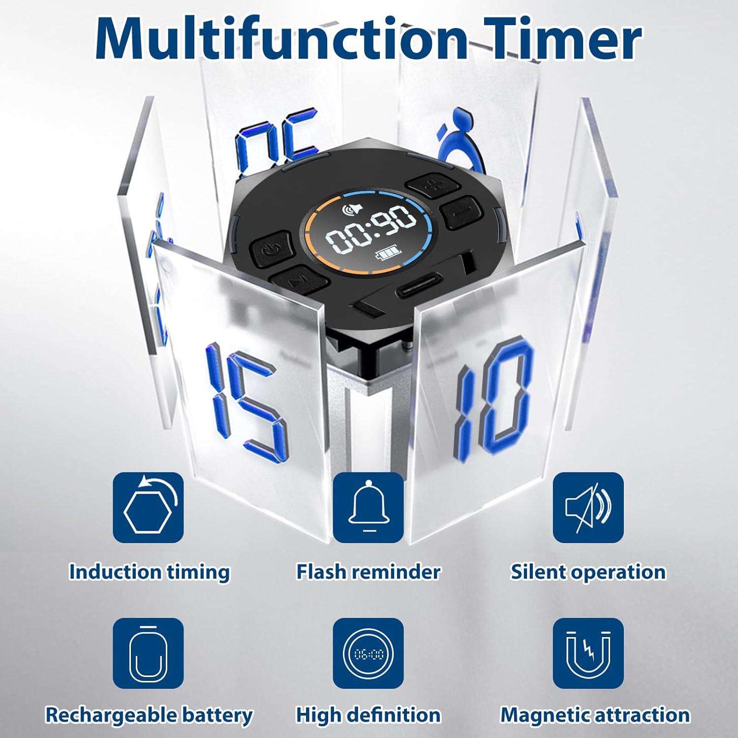 Temporizador Pomodoro Digital TAOPE Negro, 5 Modos, Silencioso