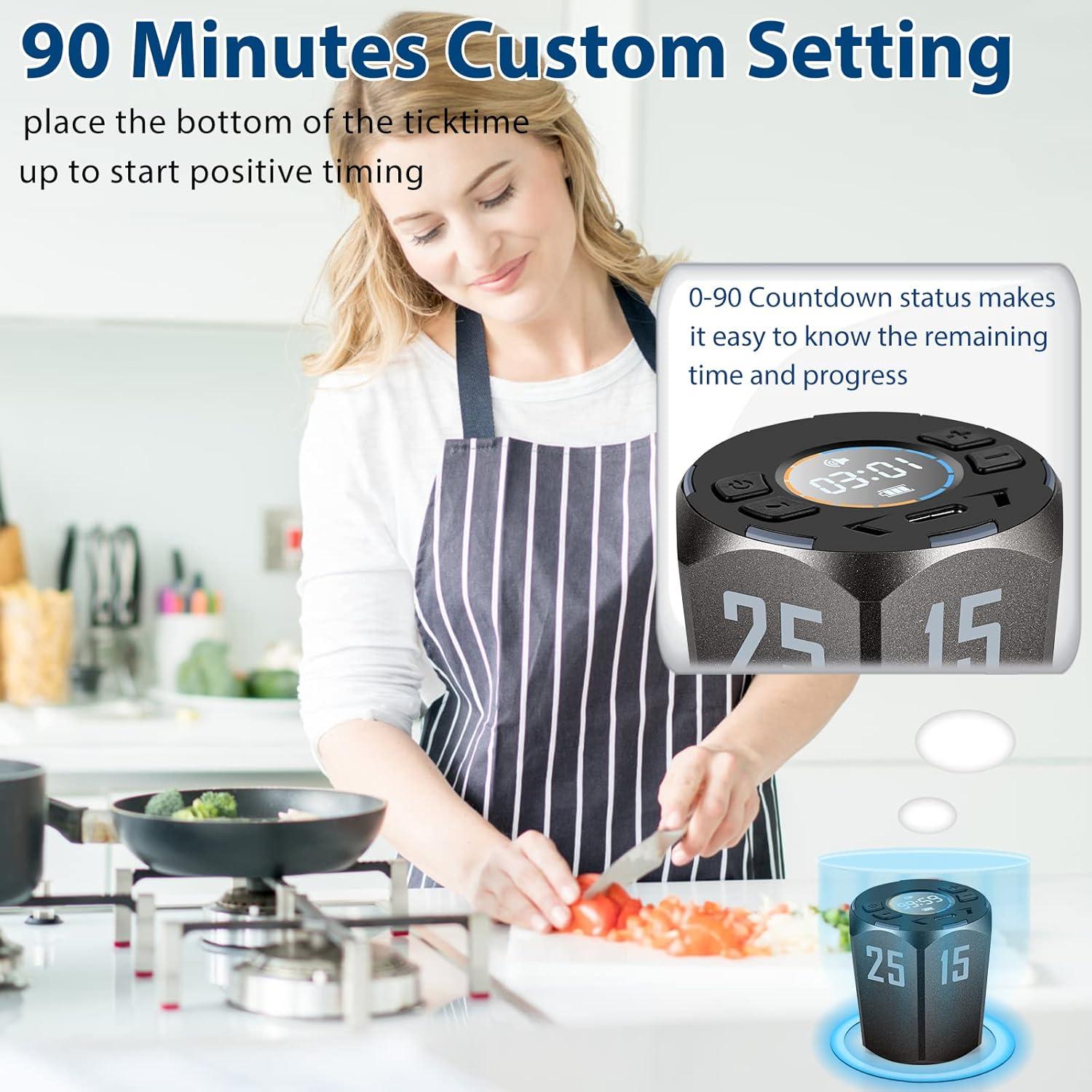 Temporizador Pomodoro Digital TAOPE Negro, 5 Modos, Silencioso