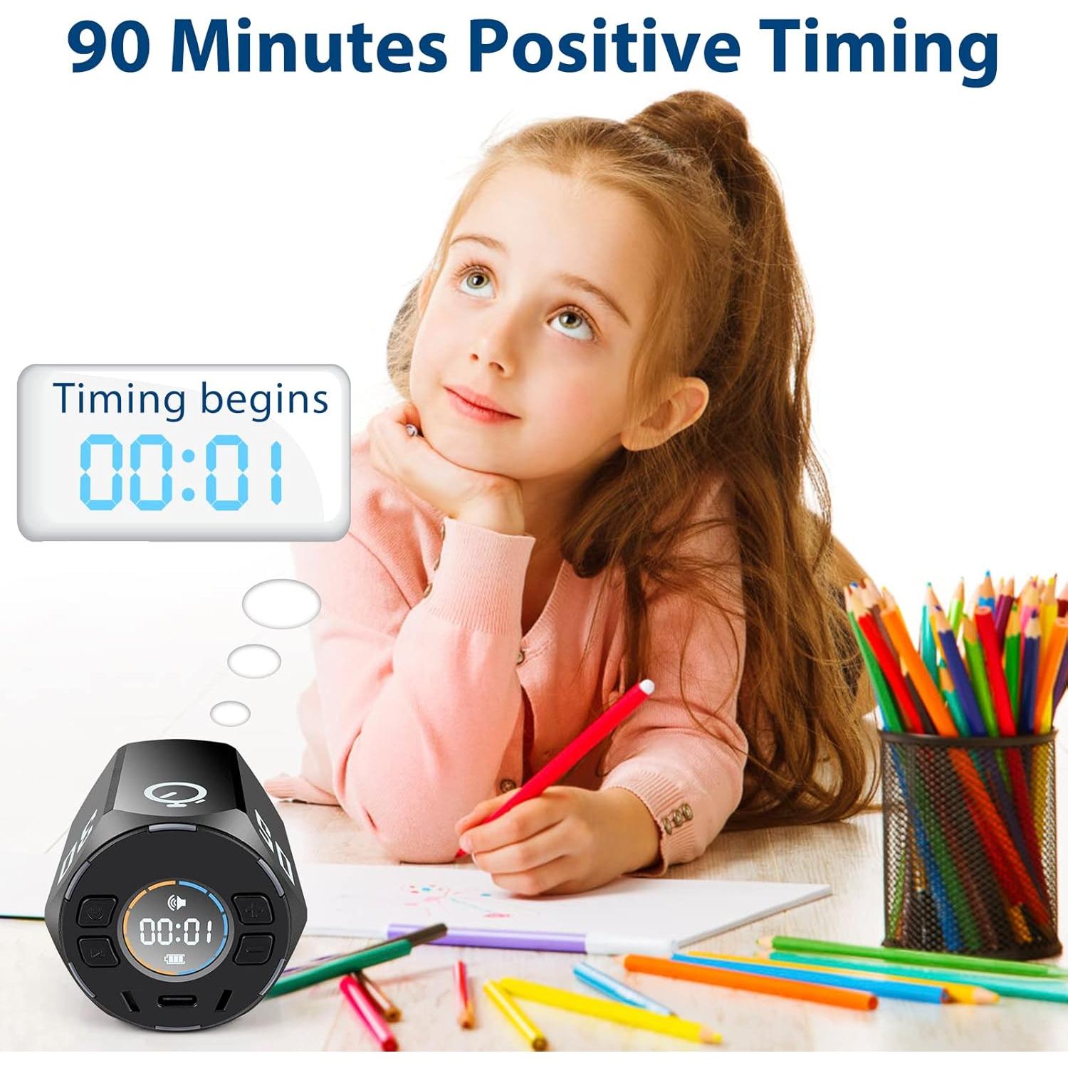 Temporizador Pomodoro Digital TAOPE Negro, 5 Modos, Silencioso