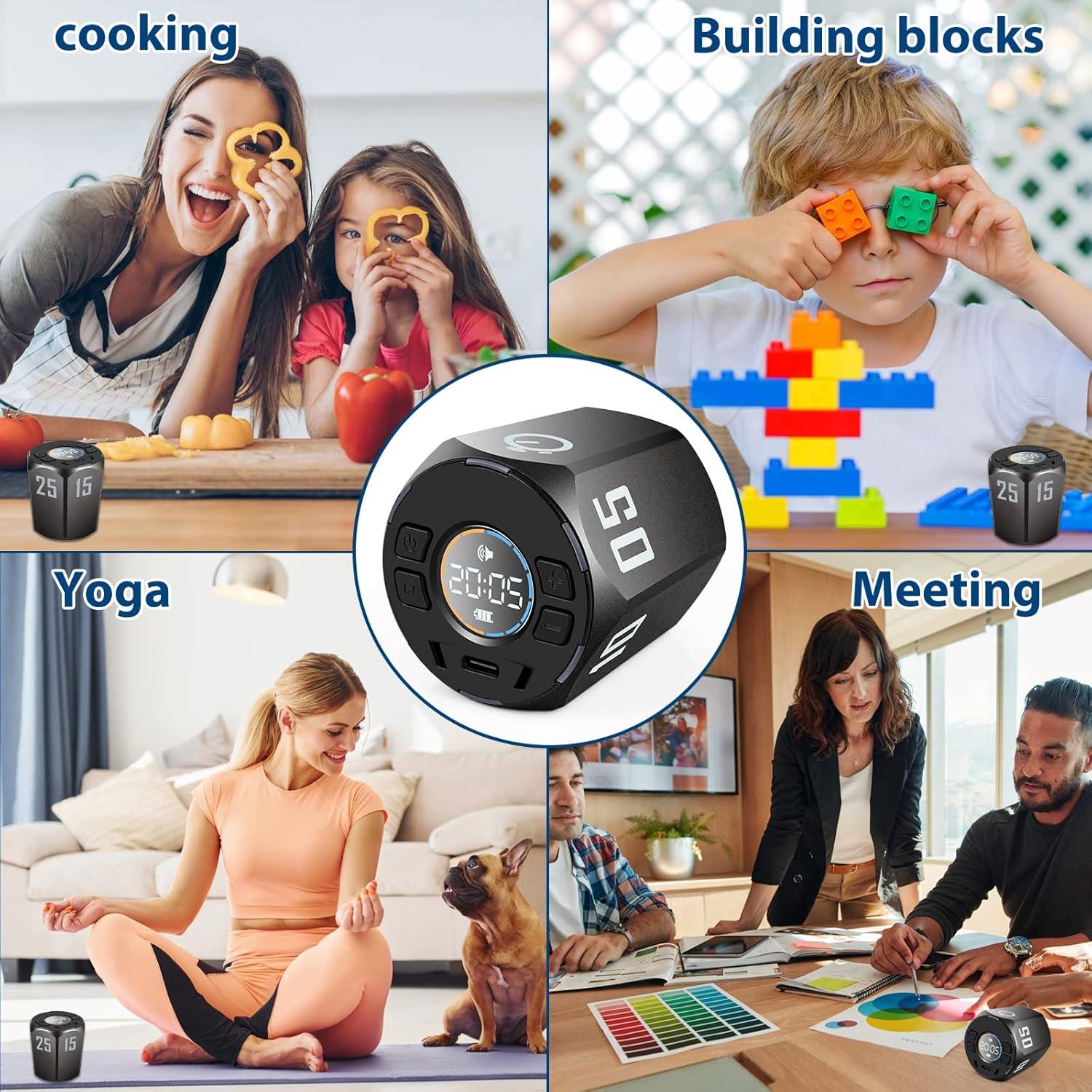 Temporizador Pomodoro Digital TAOPE Negro, 5 Modos, Silencioso