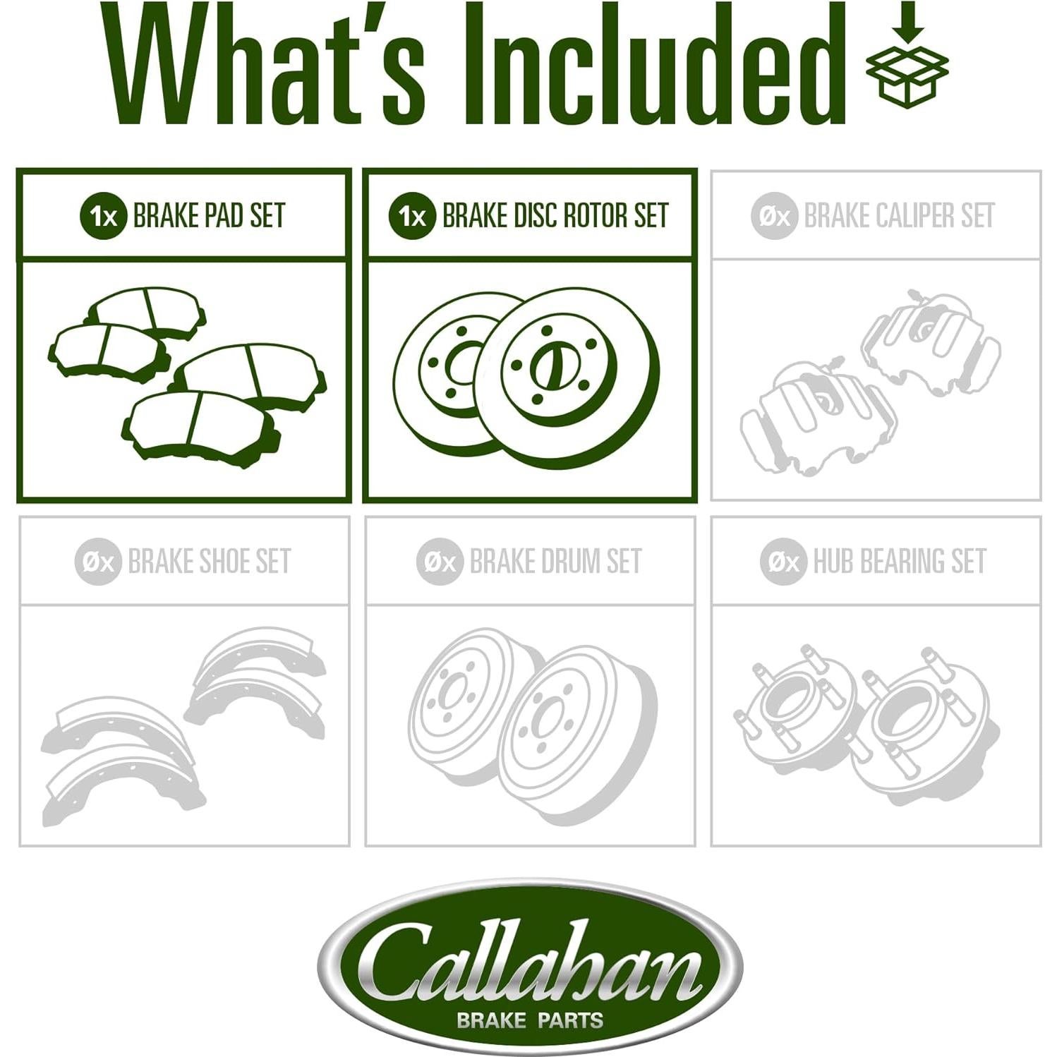 Kit de freno delantero Callahan para Toyota Sienna 1998-2003