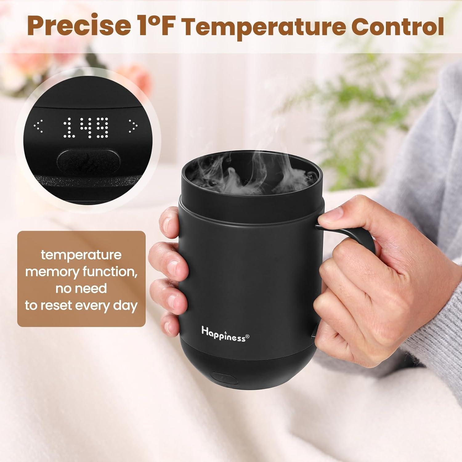 Taza de Café Eléctrica Inteligente Happiness 396ml Control Temperatura
