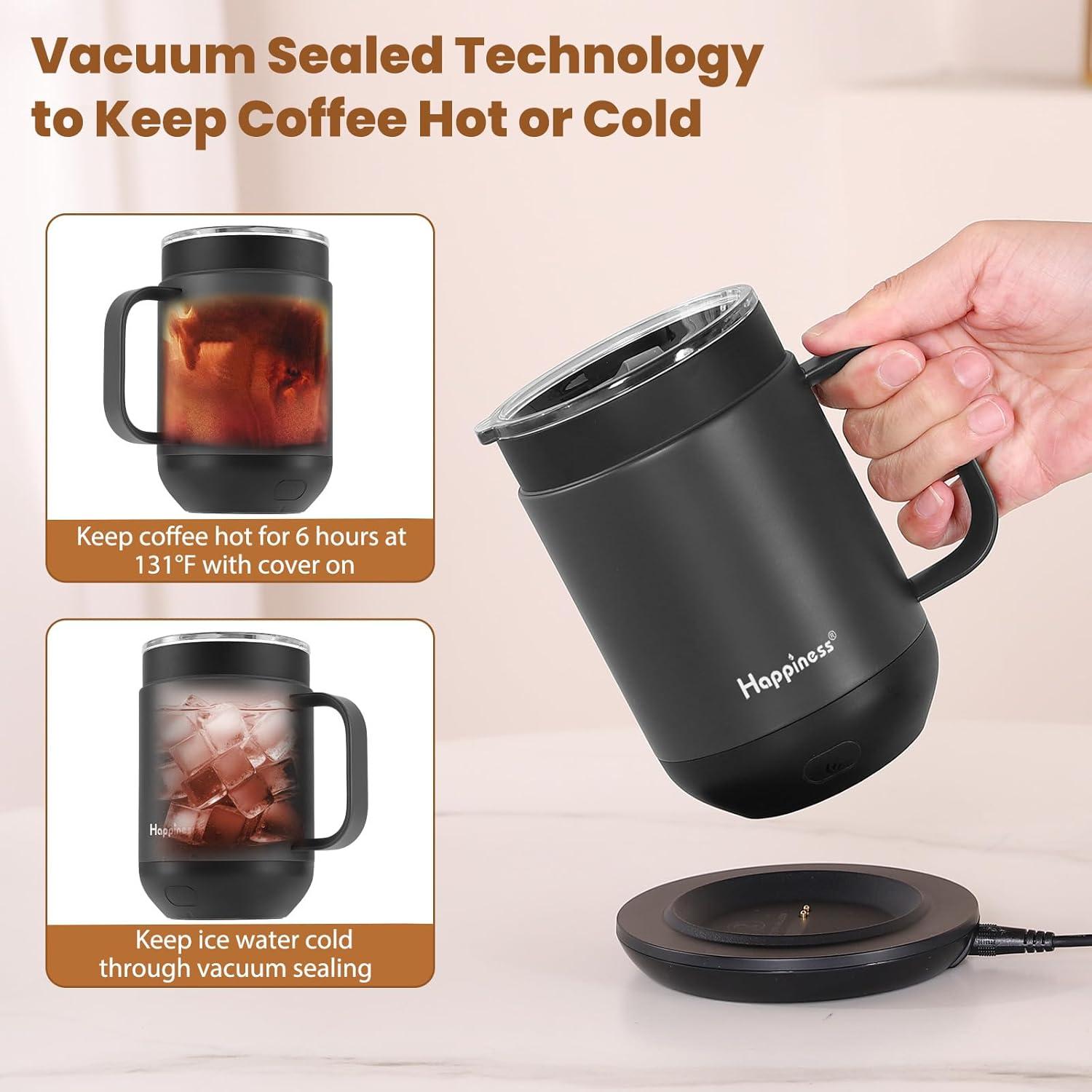 Taza de Café Eléctrica Inteligente Happiness 396ml Control Temperatura