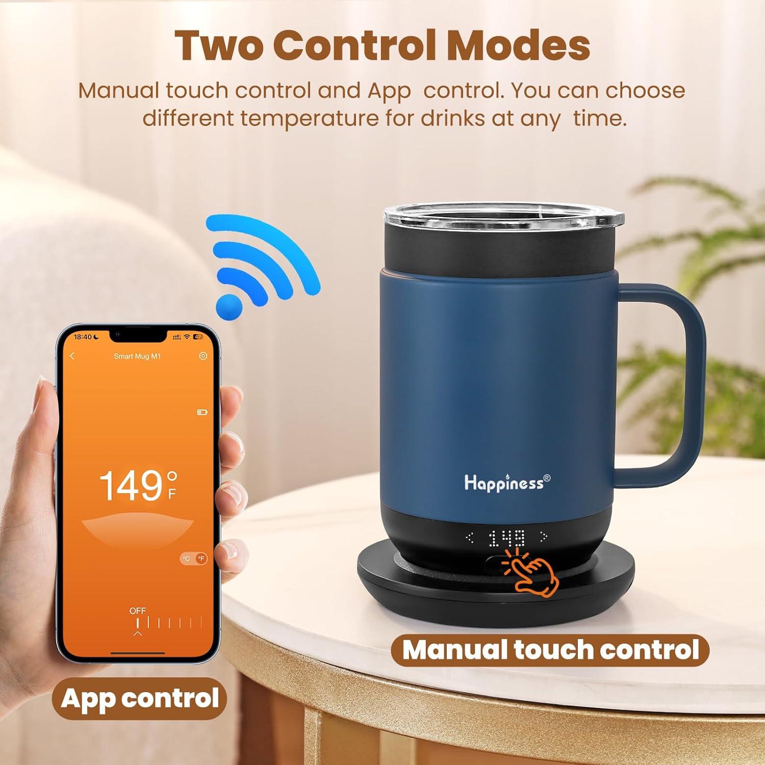 Taza de Café Inteligente Happiness 473ml Control Temperatura