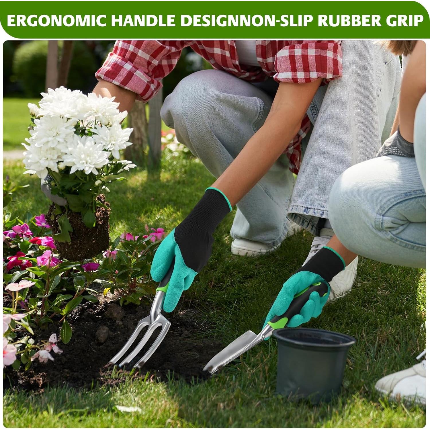 Set de Herramientas de Jardín JMOO 8 Piezas Ergonómicas