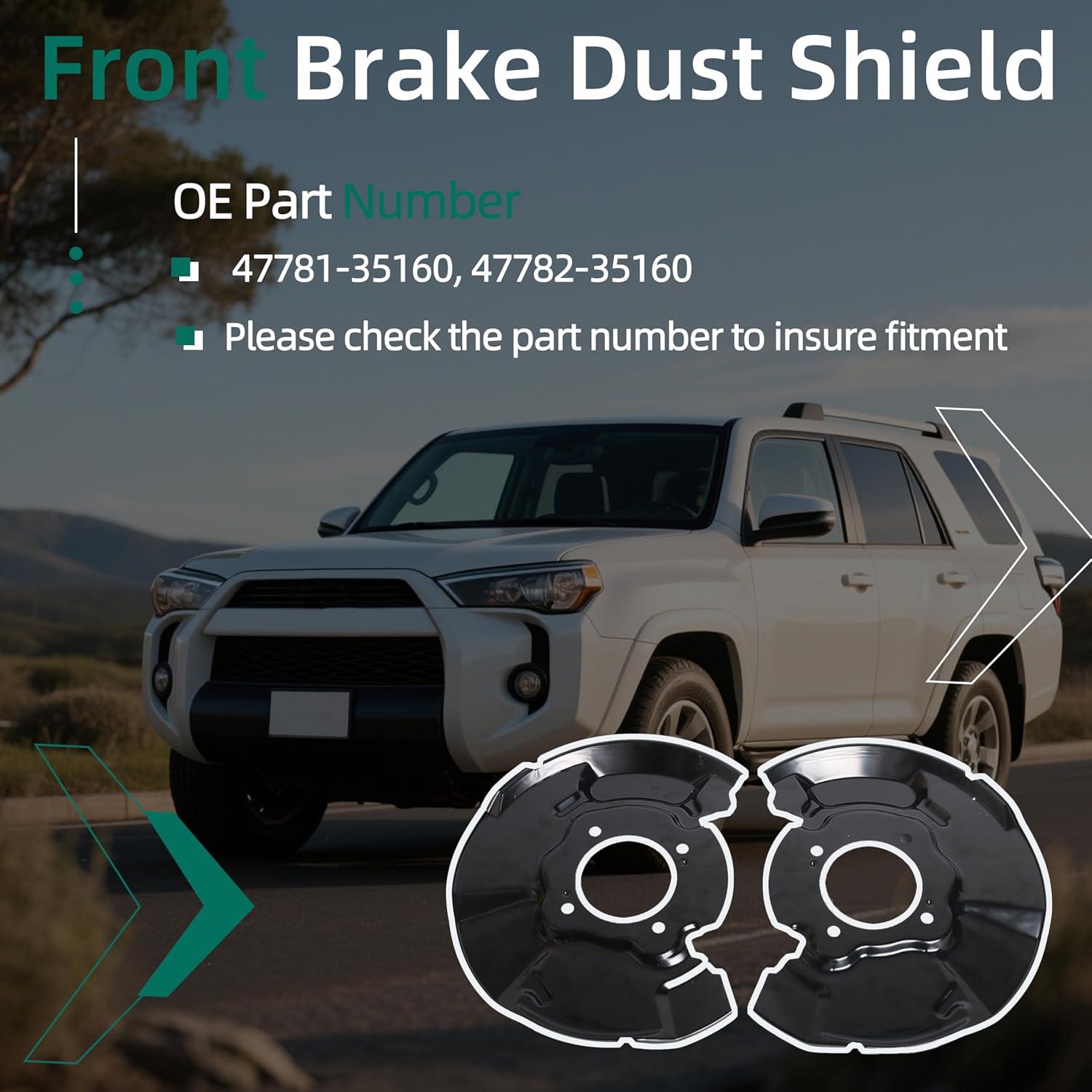 Juego de Escudos de Polvo de Freno Delantero Riyhch para Toyota