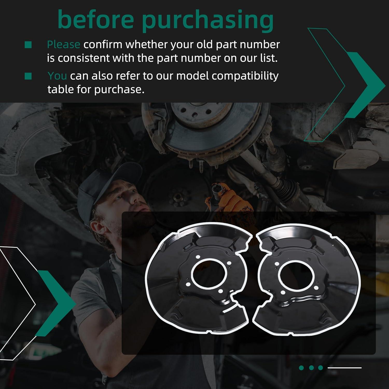 Juego de Escudos de Polvo de Freno Delantero Riyhch para Toyota