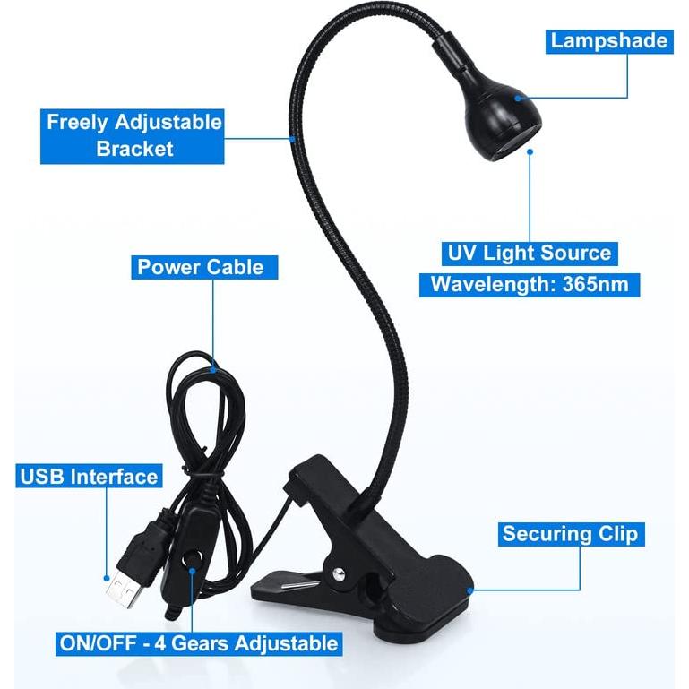 Lámpara UV para Uñas Mlogiroa 3W con Brazo Flexible y USB