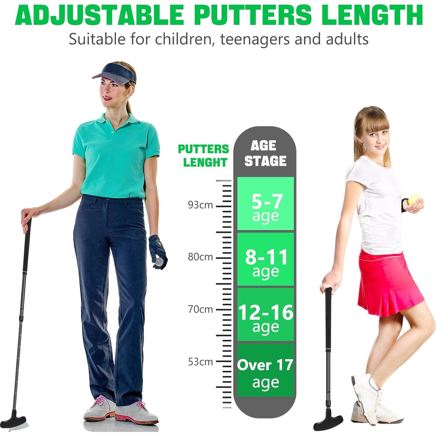 Putter de Golf Jeemeele GEFOO1 Ajustable con Pelota y Copa