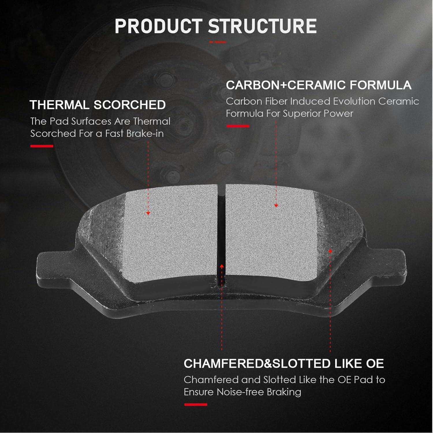 Kit de Pastillas de Freno Cerámicas CCIYU D1401 D1402 para Toyota Venza 2009-2016