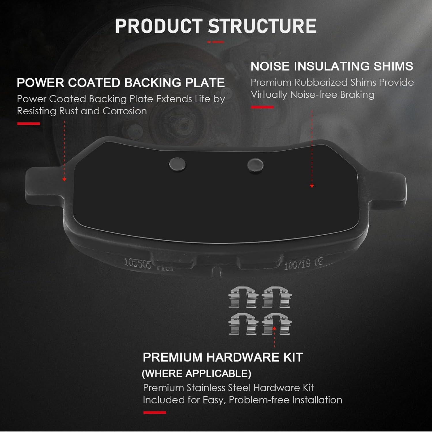 Kit de Pastillas de Freno Cerámicas CCIYU D1401 D1402 para Toyota Venza 2009-2016