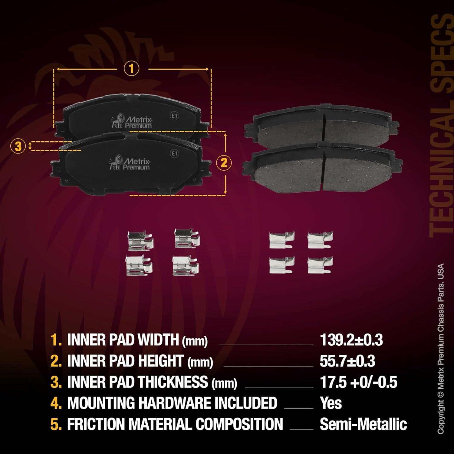 Kit de Freno de Disco Metrix Premium para Toyota y Scion