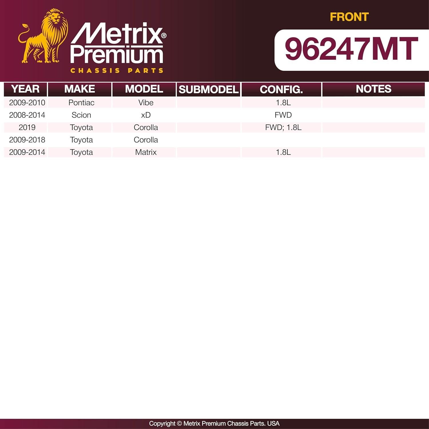 Kit de Freno de Disco Metrix Premium para Toyota y Scion