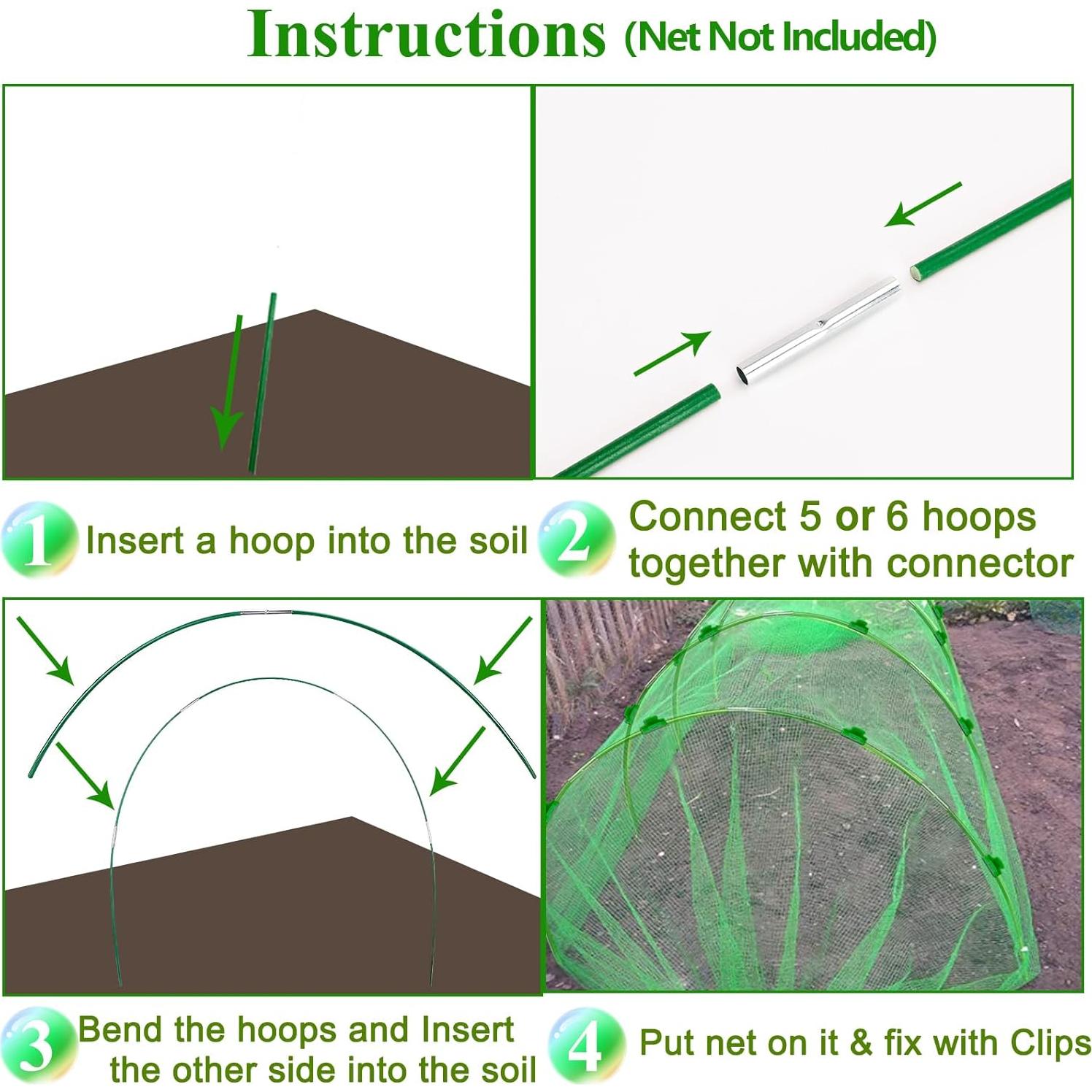 Kit de Arcos de Invernadero WYRJXYB 36 Pcs 2.44m Jardín