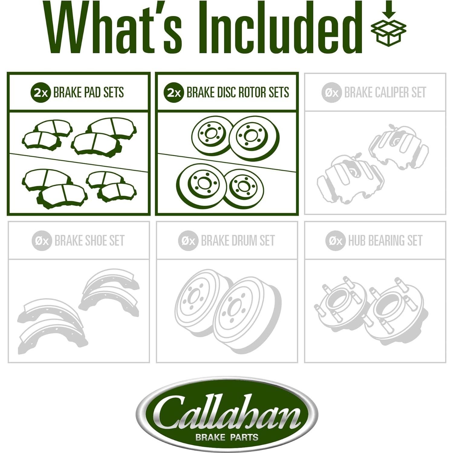 Kit de frenos delantero y trasero Callahan para Lexus HS250H y Toyota Rav4