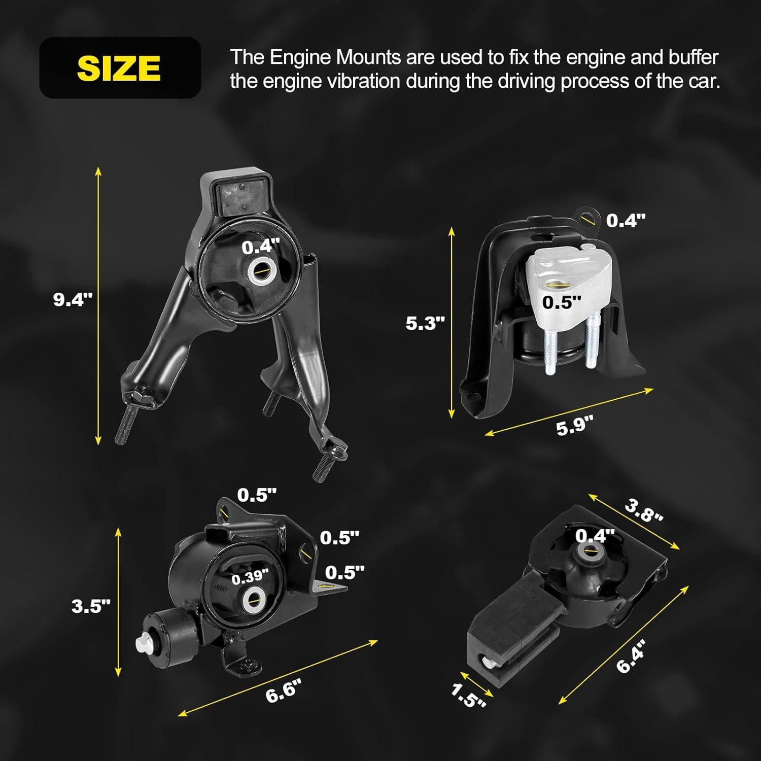 Juego de Soportes de Motor YEHERIT para Toyota Corolla 1.8L