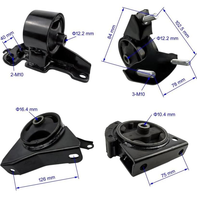 Juego de 4 Montajes de Motor Toyota Corolla 1.6L 1993-1997