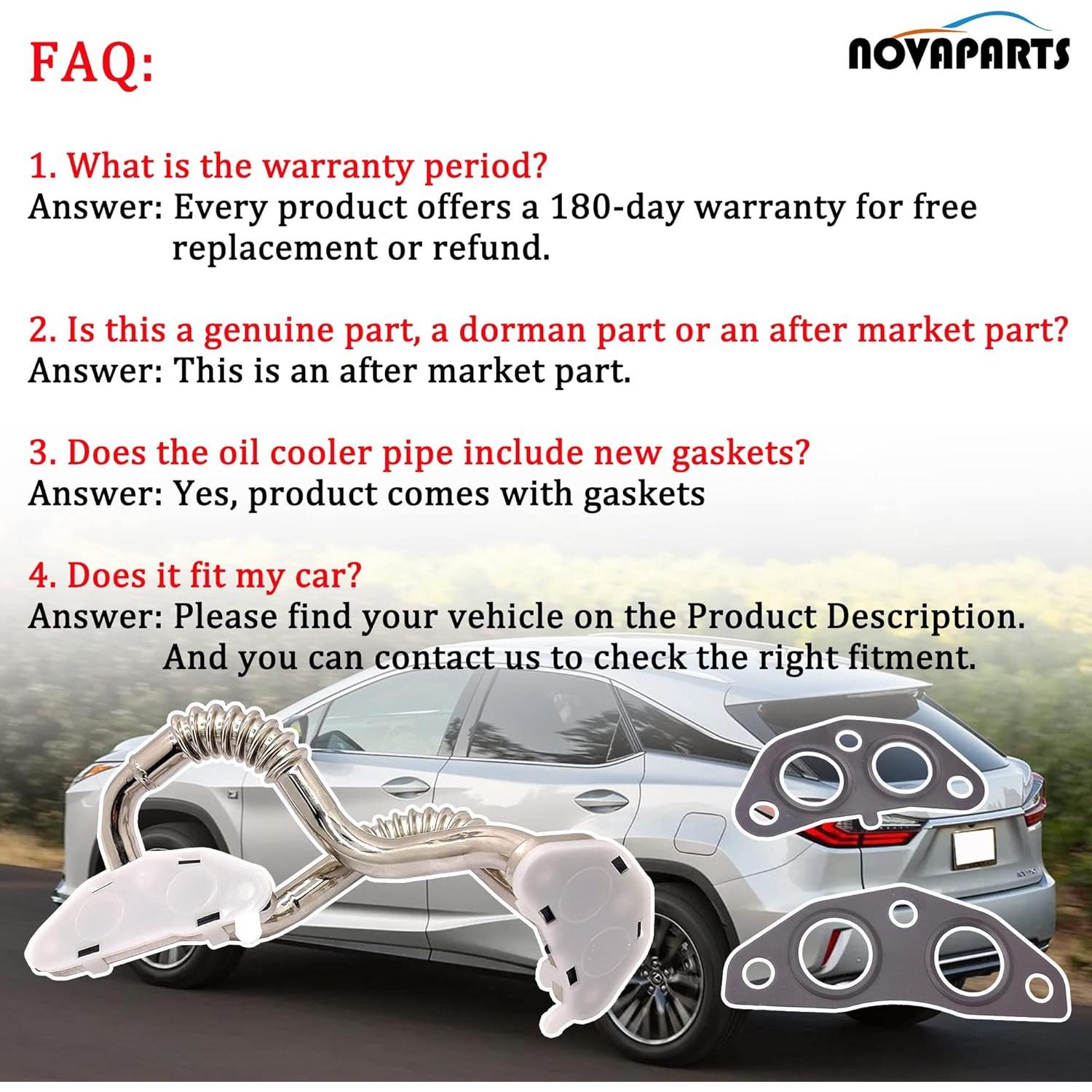 Manguera enfriador aceite NOVAPARTS con juntas 2007-2016